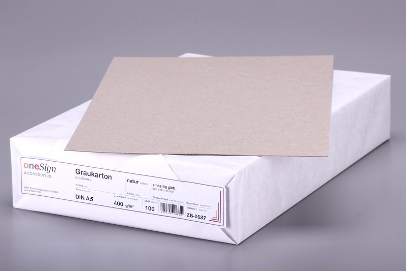Graukarton � A5 � 400 g � einseitig glatt � 100 Blatt