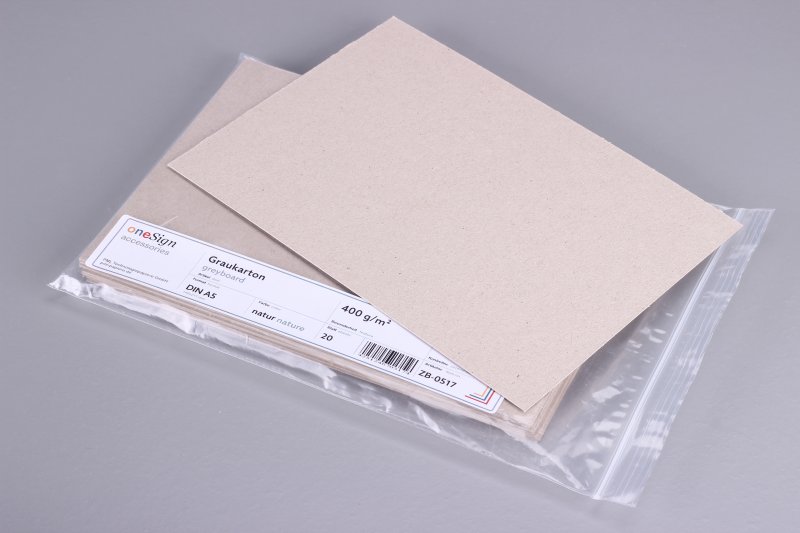 Graukarton � A5 � 400 g � einseitig glatt � 20 Blatt