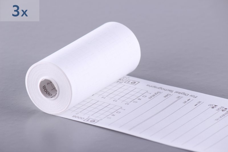 Thermo-Tachographenrollen � B 57 | � 29 | L 8 | H ohne � Druck innen � 3 Rollen